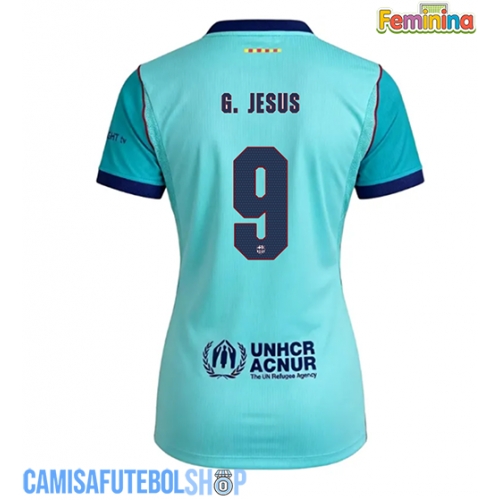 Camisa de time de futebol Barcelona Gabriel Jesus #9 Replicas 3º Equipamento Feminina 2026-27 Manga Curta